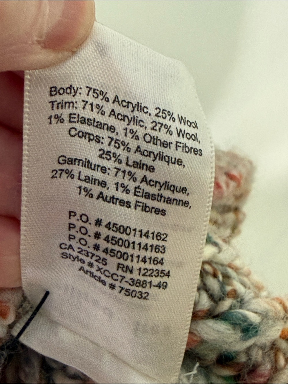 Aritzia Wilfred Free Multicolor Speckled Cream Crewneck Sweater - Picture 3 of 7